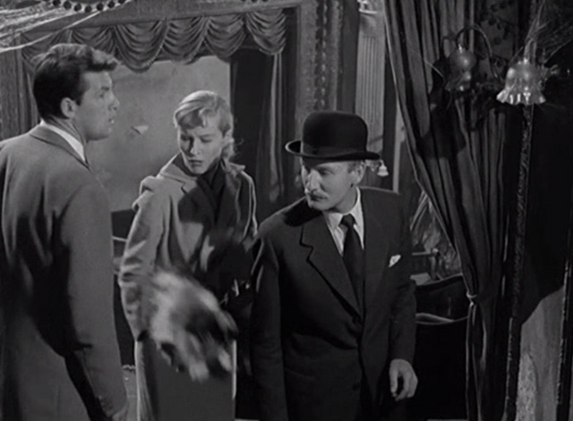 The Smallest Show on Earth - Jean Virginia McKenna dropping long haired calico cat in movie theater