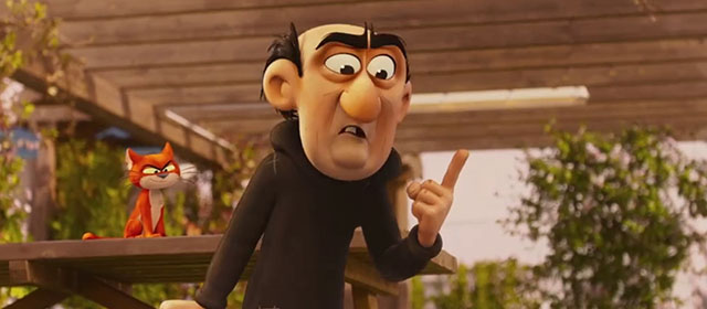 Smurfs - Gargamel with orange and white cat Azrael