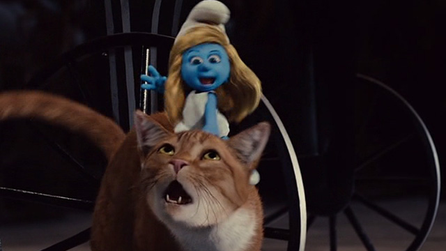 The Smurfs movie - Smurfette on Azrael cat's back