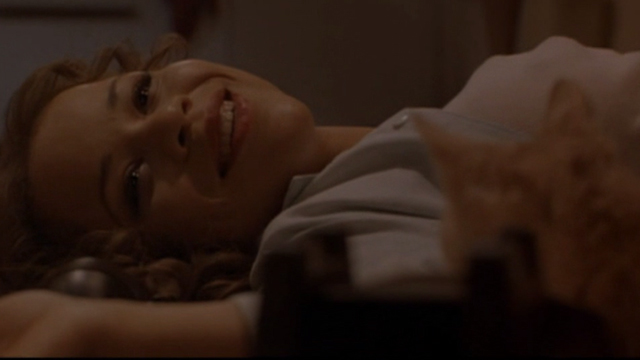 Somebody to Love - Mercedes Rosie Perez on floor with ginger tabby kitten