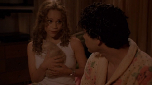 Somebody to Love - Mercedes Rosie Perez holding ginger tabby kitten with Emilio Michael DeLorenzo