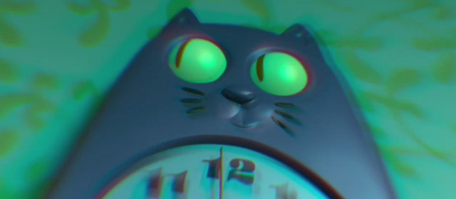 Spies in Disguise - black cat clock on wall