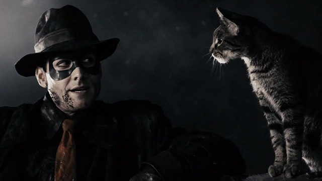 The Spirit - Spirit Gabriel Macht with Egyptian Mau cat Arthur