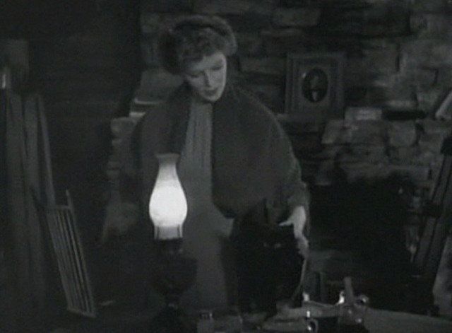 Spitfire - black cat Zedrack on table beside Trigger