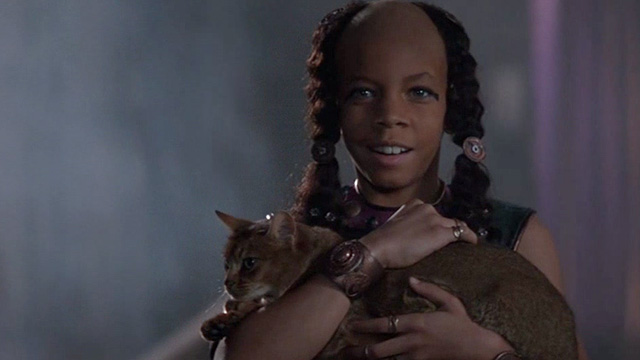 Stargate - close up of little boy with Abyssinian cat
