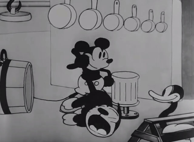 Steamboat Willie - Mickey Mouse swinging black cat by tail
