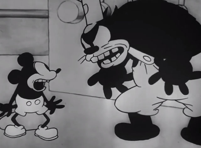 Steamboat Willie - Mickey Mouse caught goofing off by Captain Pete cat