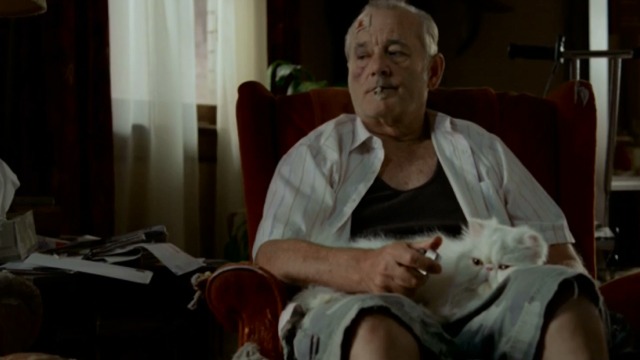 St. Vincent - Vincent Bill Murray with white Persian cat Felix on lap