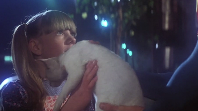 Superman - Superman handing white cat Frisky to little girl Jayne Tottman