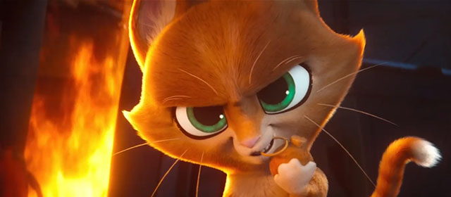 DC League of Super-Pets - cartoon Somali kitten Whiskers pulling pin on hairball hand grenade