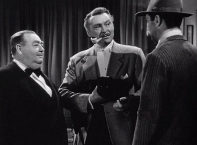 Suspense - Frank Leonard Albert Dekker holding black cat with Joe Barry Sullivan and Harry Eugene Pallette