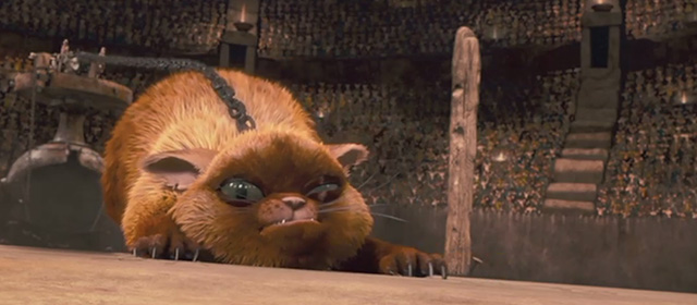The Tale of Despereaux - mangy orange cat being dragged back