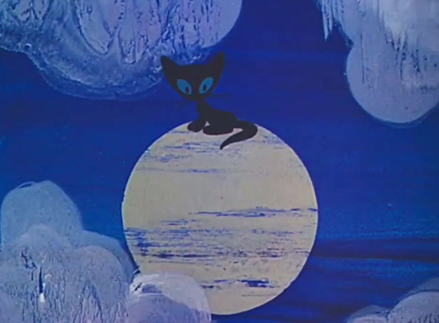 Tale of Moonlight - Shazka pro lunnyy svet - cartoon black kitten riding on top of moon