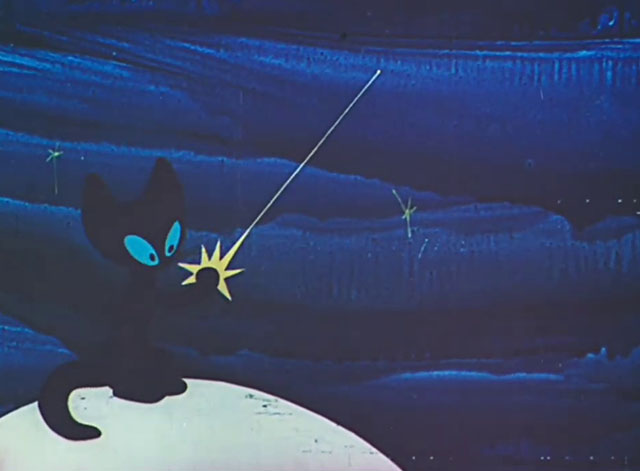 Tale of Moonlight - Shazka pro lunnyy svet - cartoon black kitten pulling on star
