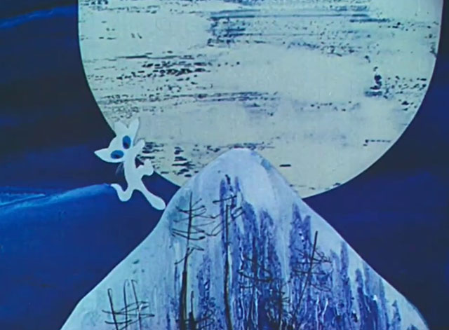 Tale of Moonlight - Shazka pro lunnyy svet - cartoon white kitten climbing down from moon