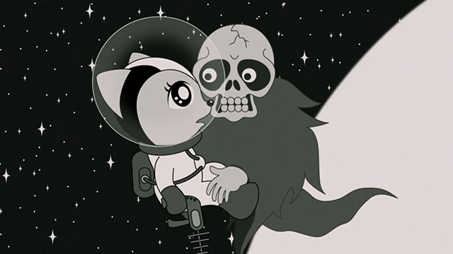 Tamala 2010: A Punk Cat in Space - cartoon cat Tamala with Dark God of Death