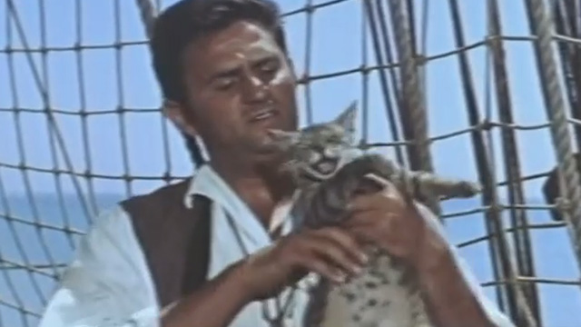 Tamango - bosun Bebe Roger Hanin holding tabby cat