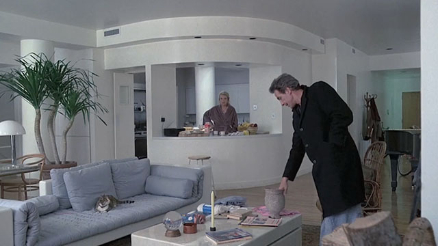 Tempest - calico tabby cat on couch with Philip John Cassavetes and Antonio Gena Rowlands