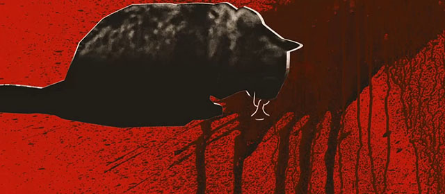 Thanksgiving - animated end credit of longhair brown Maine Coon tabby cat Dewey Tonic throwing up