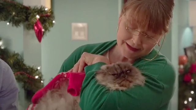 Tiny Christmas - Mrs. Findlay Patricia Drake holding Himalayan cat Tinselpaws