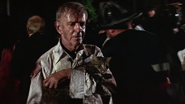 The Towering Inferno - tabby cat Elke being held by Harlee Fred Astaire