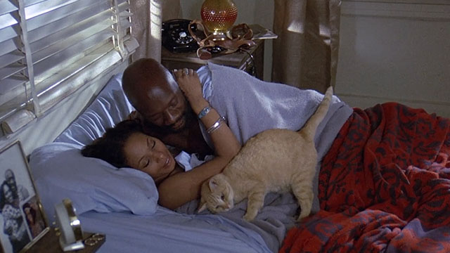 Truck Turner - ginger tabby cat Francis in bed with Annie Annazette Chase and Isaac Hayes