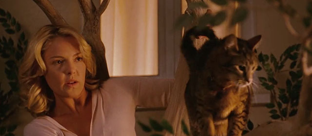 The Ugly Truth - Abby Katherine Heigl climbing tree to get brown tabby cat D'Artagnan