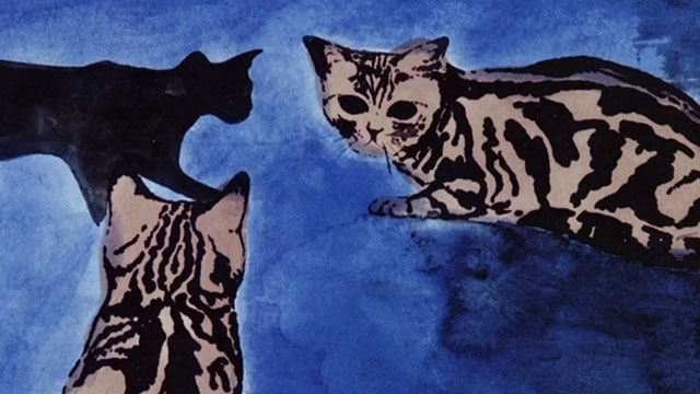 The Uncanny - painting of tabby cats