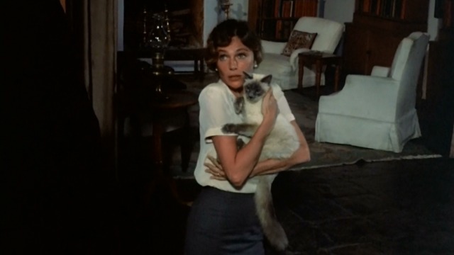 Under the Volcano - Yvonne Jacqueline Bisset holding Burmese cat Oedipus