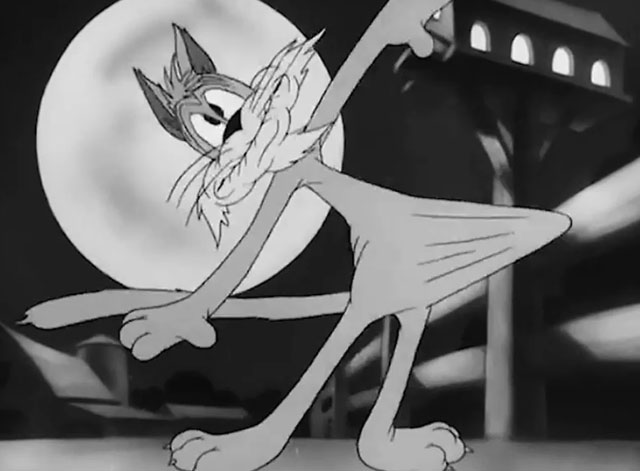 Wacky Blackout - old cartoon Tom cat being pecked from inside stomach