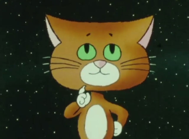 What's the Brightest Star in the Sky? - orange and white cartoon cat Wonder Cat looking at night sky