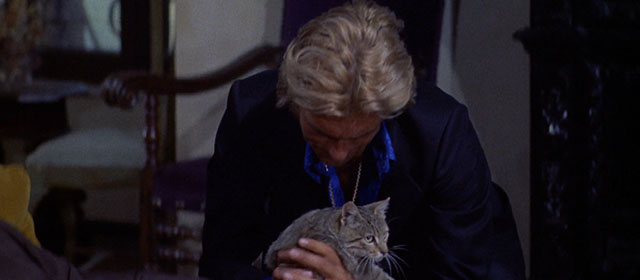 A White Dress for Marialé - Massimo Ivan Rassimov picking up brown tabby cat