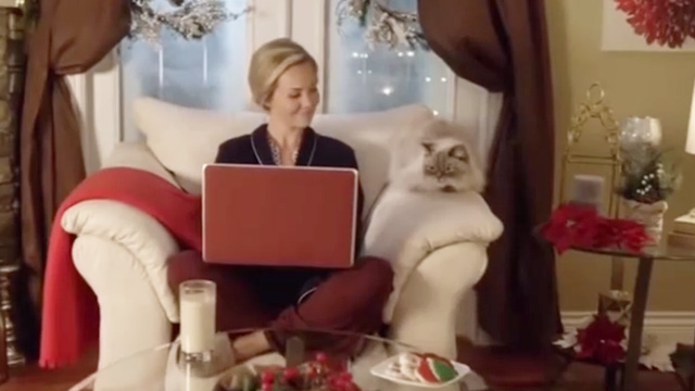 With Love, Christmas - Himalayan cat on arm of chair as Melanie Emilie texts