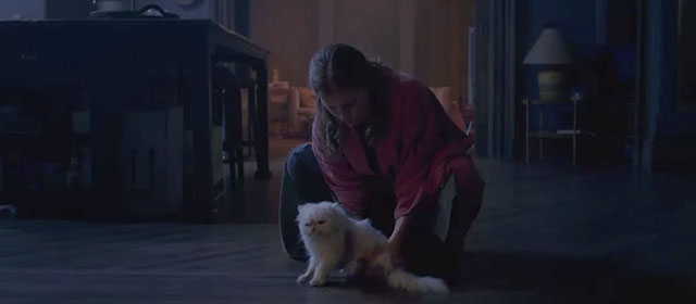 The Woman in the Window - white Persian cat Punch on floor with Anna Amy Adams
