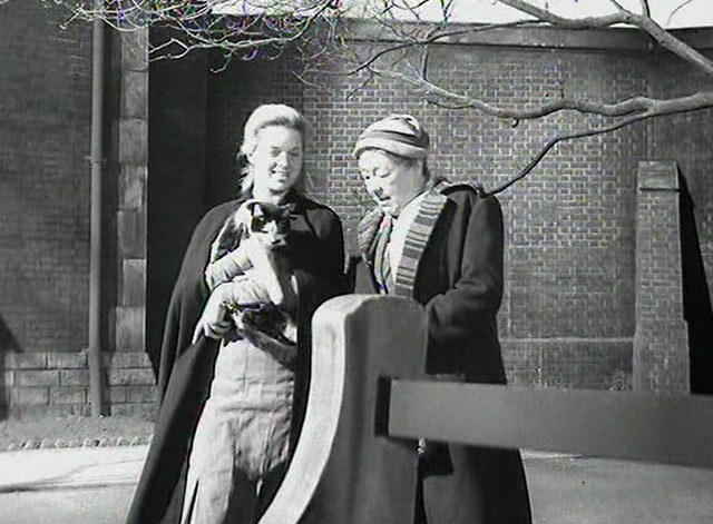 Yield to the Night - Mary Diana Dors carrying tuxedo cat with Miss Bligh Athene Seyler