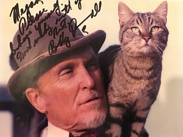 Signed photograph of Robert Duvall and cat Matilda from The Stars Fell on Henrietta