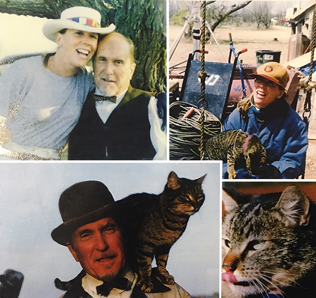 on set photographs of animal trainer Karin McElhatton Robert Duvall and cats from The Stars Fell on Henrietta