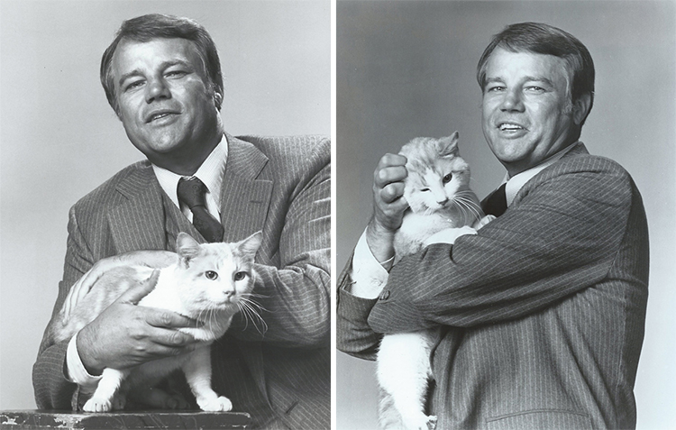 Eischied publicity shots of Joe Don Baker with cat Waldo Kitty