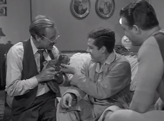Adventures of Superman - The Lady in Black - Frank Ferguson introduces gray cat Timothy to Jimmy Olsen Jack Larson and Superman George Reeves
