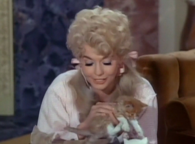 The Beverly Hillbillies - Jed Buys the Capitol - Elly May Donna Douglas holding orange and white tabby kitten