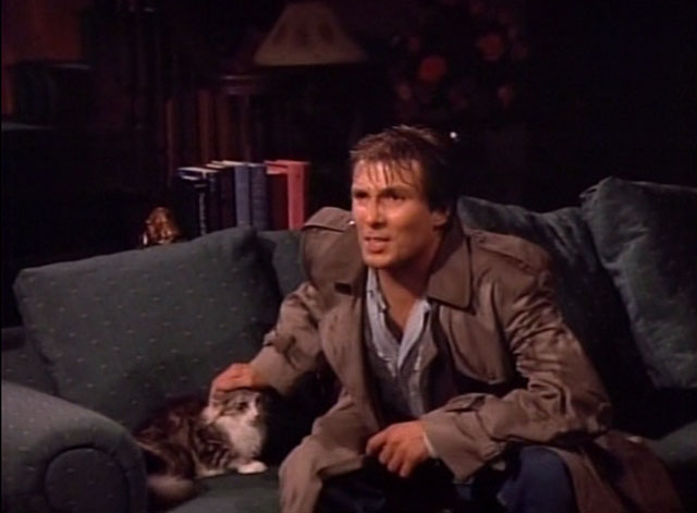 Bob - Mad Dog Returns - Harlan Stone John Cygan with cat Otto on couch