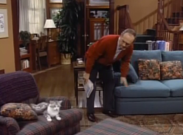 Bob - Terminate Her - Bob Newhart trying to coax cat Otto from chair to couch