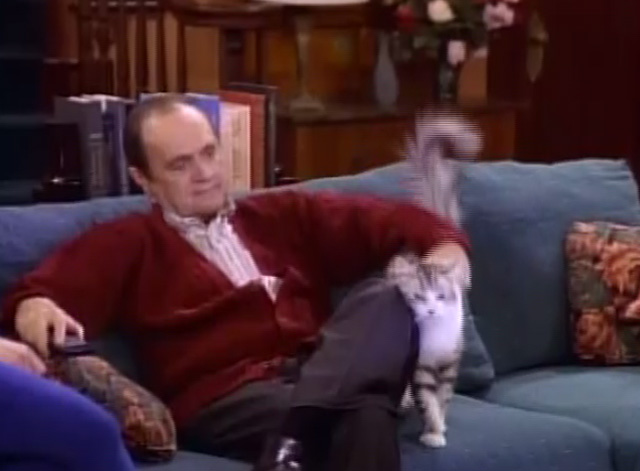 Bob - Unforgiven - cat Otto on couch with Bob Newhart