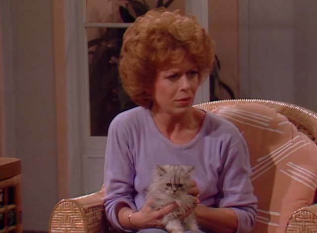 Bosom Buddies - Only the Lonely - Ruth Holland Taylor with long-haired silver kitten on lap