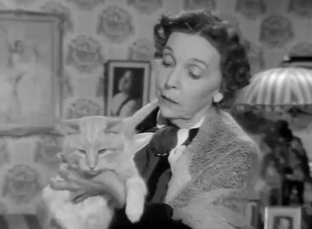 Burke's Law - Who Killed Holly Howard? - Mrs. Bowie Zasu Pitts holding ginger tabby cat Mr. DeMille Orangey