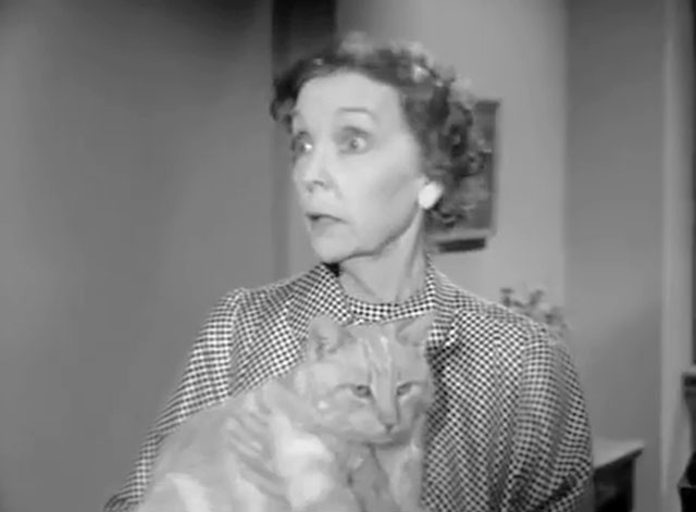Burke's Law - Who Killed Holly Howard? - Mrs. Bowie Zasu Pitts holding ginger tabby cat Tom Mix Orangey