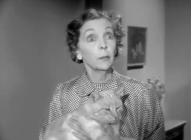 Burke's Law - Who Killed Holly Howard? - Mrs. Bowie Zasu Pitts holding ginger tabby cat Tom Mix Orangey