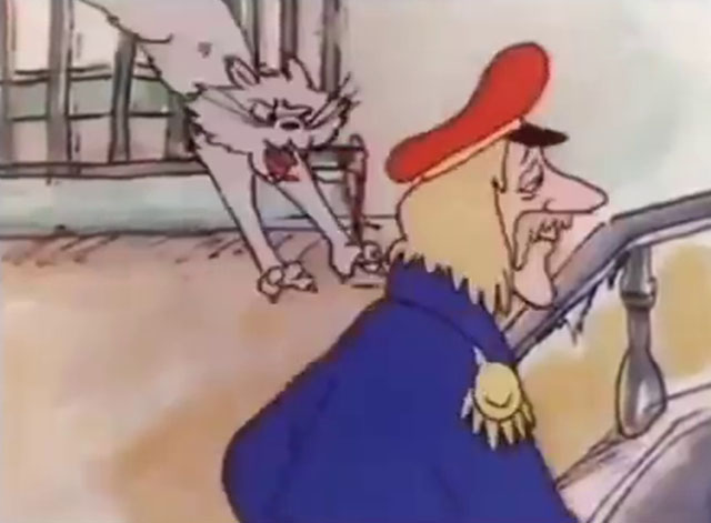 Carlton Your Doorman - cartoon cat Ringo lunging toward Carlton