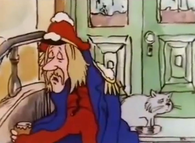 Carlton Your Doorman - cartoon cat Ringo sitting on front step with Carlton