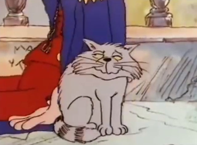 Carlton Your Doorman - cartoon cat Ringo sitting on front step